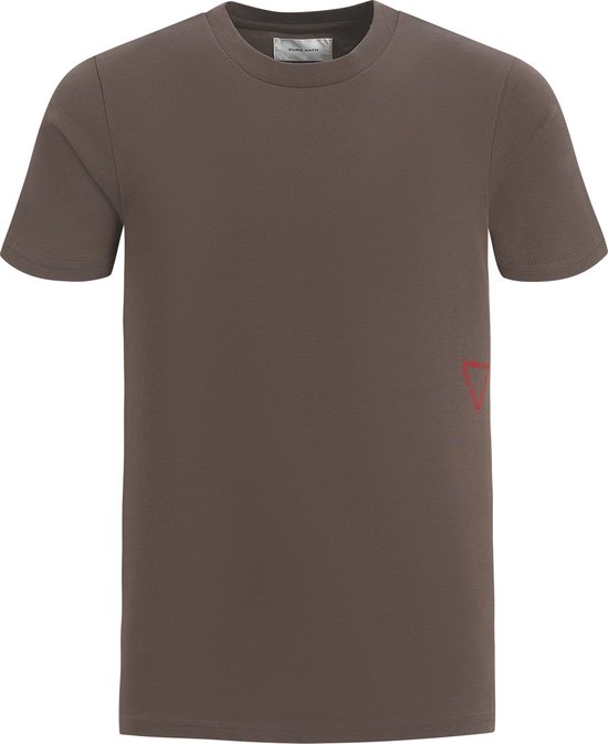 Purewhite - Heren Regular fit T-shirts Crewneck SS - Brown - Maat L