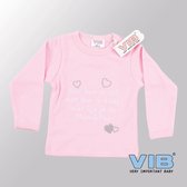 VIB® - Baby T-Shirt Wat ben je lief en wat ben je knap ... (Roze)-(3-6 mnd) - Babykleertjes - Baby cadeau