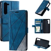 Bookcase geschikt voor Samsung Galaxy S24 Plus | Hoogwaardig PU Leren Hoesje | Luxe Uitstraling | Telefoonhoesje | Pasjeshouder | Blauw
