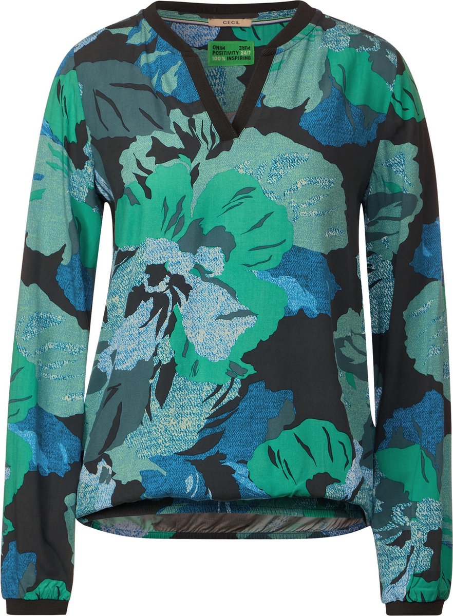 CECIL Multicolor Print Blouse Dames Blouse - khaki - Maat S