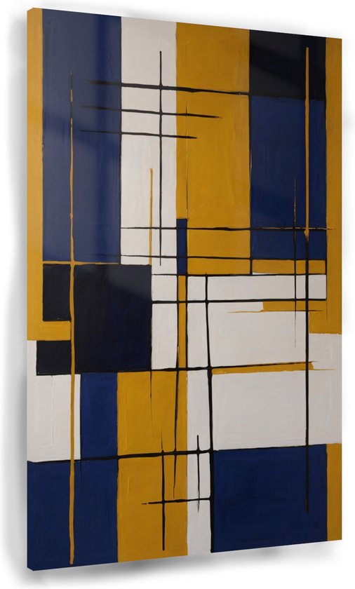 Peinture à motif abstrait - Peinture sur verre Uniek - Bureau de peinture sur Glas - Peintures rurales - Peintures sur verre acrylique - Décoration murale murale de chambre - 40 x 60 cm 5mm