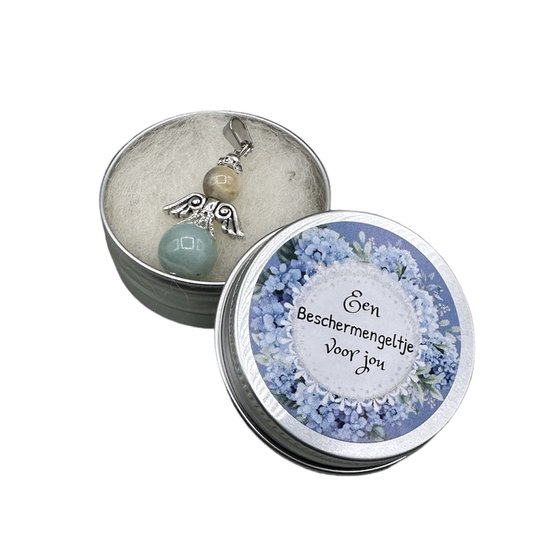 Klein Aluminium Beschermengeltje met Amazoniet