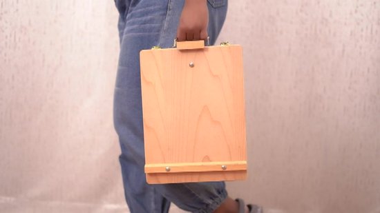 Grote tafelblad-schildersezel, draagbare beukenhouten schetsdoos-ezel met opbergdoos, kunst-ezel voor het beschilderen van canvas, teken- en kunstbenodigdheden, gemakkelijk opvouwbaar