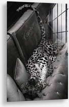 Wallfield™ - Luxury Jaguar | Glasschilderij | Gehard glas | 80 x 120 cm | Magnetisch Ophangsysteem