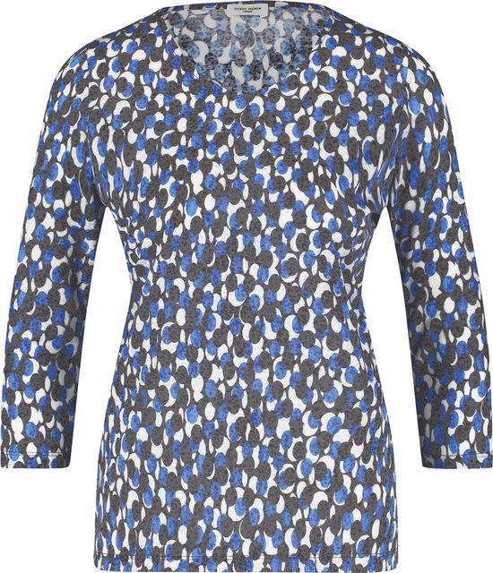 GERRY WEBER Dames met 3 4 mouwen en burnt out effect Atlantic Navy Dots 34 bol