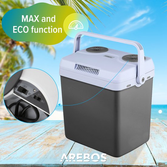 AREBOS Koelbox - Koelbox Elektrisch 12V 230 Volt - Koelbox Auto - 25L - Antraciet van Merkloos — afbeelding 5