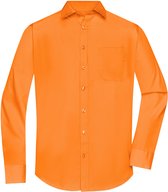 James and Nicholson Blouse Heren Met Lange Mouw - Overhemd Heren - Koningsdag - Oranje Shirt - Oranje Kleding - Orangefit - (Oranje Maat S)
