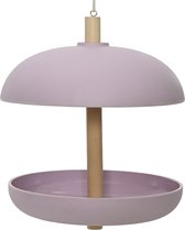 Decoris Silo d'alimentation Vogel suspendu - lilas violet - bois de bambou - 21 x 25 cm
