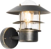 QAZQA prato - Klassieke Wandlamp voor buiten - 1 lichts - D 25.3 cm - Zwart Goud - Buitenverlichting