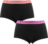 Chicamala dames 2P mini boxershorts basic combi zwart II - XL