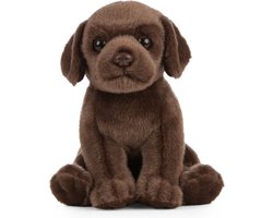 Living Nature -Pluche Labrador - bruin - 16 cm - hond/honden - knuffel - speelgoed