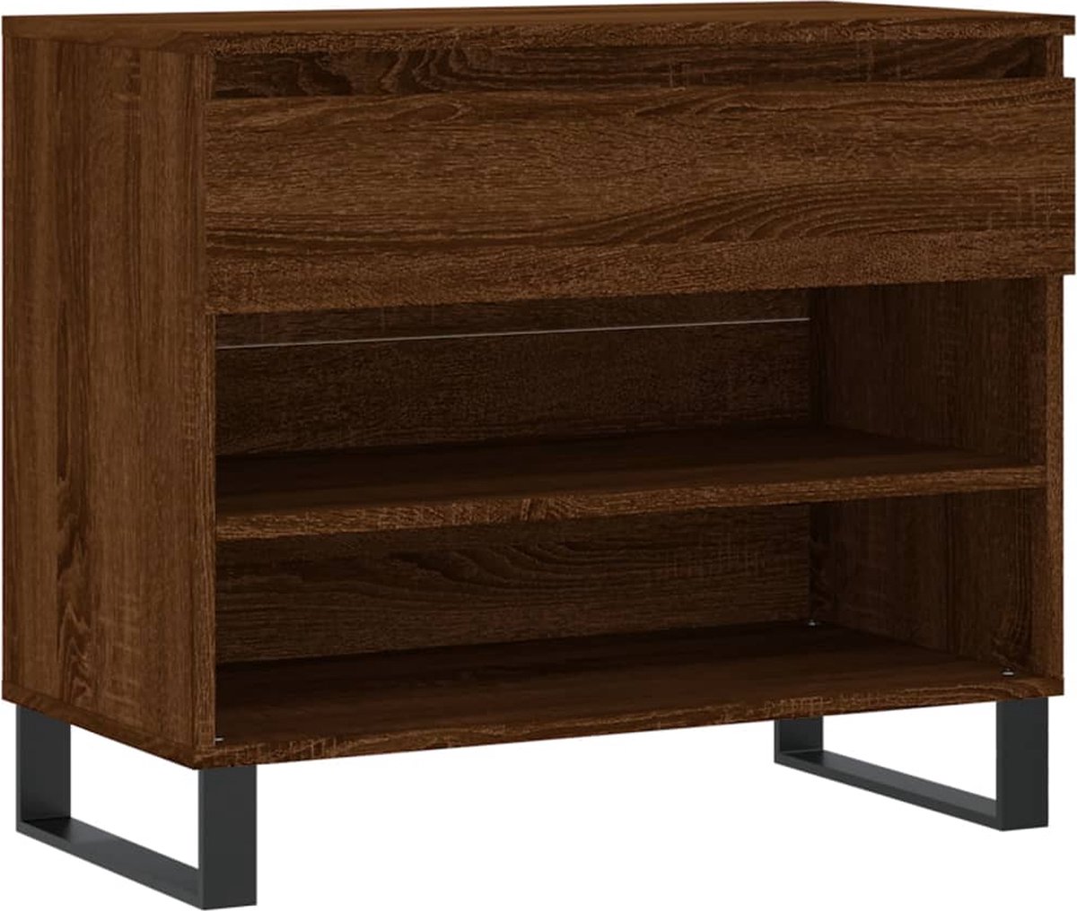 vidaXL Schoenenkast - 70x36x60 - cm - bewerkt - hout - betongrijs