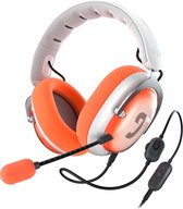 Teufel ZOLA | Bekabelde over-ear headset met microfoon voor games, muziek en home-office, 7.1 binaurale surround sound , Light Grey Coral Red