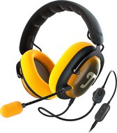 Teufel ZOLA | Bekabelde over-ear headset met microfoon voor games, muziek en home-office, 7.1 binaurale surround sound , Antraciet Golden Amber