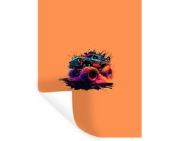 Muurstickers - Sticker Folie - Monster truck - Design - Neon - Auto - 90x120 cm - Plakfolie - Muurstickers Kinderkamer - Zelfklevend Behang - Zelfklevend behangpapier - Stickerfolie