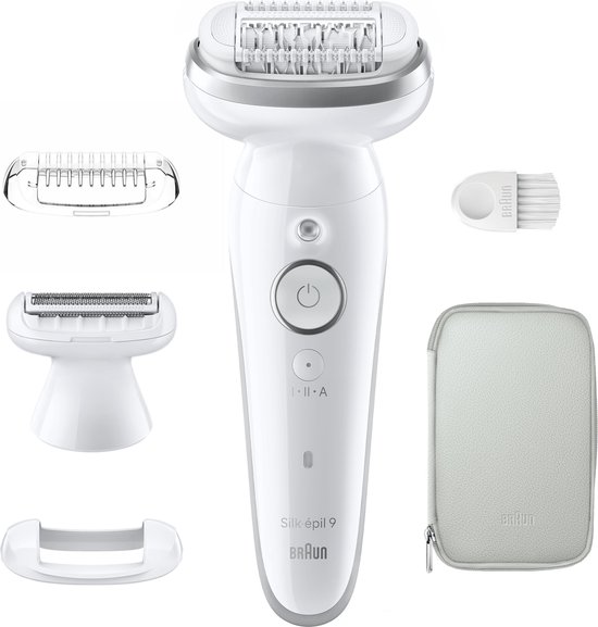 Braun Silk·épil 9 - Epilator met Ladyshave opzetstuk - type 9-041 - Wit/Zilver