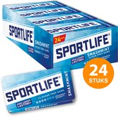 Sportlife Smashmint Gum doos suikervrije kauwgom - verfrisser - voordeelverpakking met 24 pakjes à 18 g