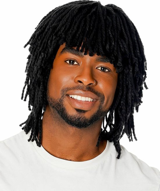 WIG ME UP Perruque Dreadlocks Rasta Noires Longues - Homme Femme Carnaval Hippie Reggae