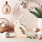 Paasdecoratie gepersonaliseerd in hout | Paascadeau | Hanger Pasen met naam | Pasen | Pasen hanger | Houten aanhangwagen | Paasnest | paasmandje/ ei en konijn