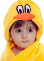 BoefieBoef Tweety 2-in-1 Fleece Badcape & Wikkeldeken voor Baby's/Peuters met Dierencapuchon: Warm, Zacht & Comfortabel - Ideaal als Kraamcadeau – Geel Kanarie vogel