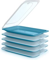 Fresh-systeem - hoogwaardige vershouddozen voor vleeswaren. Optimale opslag in de koelkast (5 x oceaanblauw)