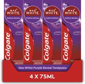 Bol.com Colgate Max White Purple tandpasta - voor direct wittere tanden - 4 x 75ml - Voordeelverpakking aanbieding