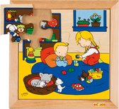 Educo Babypuzzel Spelen - Houten speelgoed - Houten puzzel - Educatief speelgoed - Kinderspeelgoed - 24x24cm - 9 stukjes