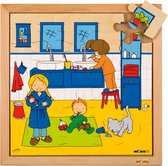 Educo Kinderpuzzel Hygiëne - Tandenpoetsen - Houten speelgoed - Houten puzzel - Educatief speelgoed - Kinderspeelgoed - 16 stukjes - 34x34cm