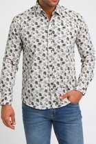 Gabbiano Overhemd Overhemd Poplin Print 334569 White Mannen Maat - M