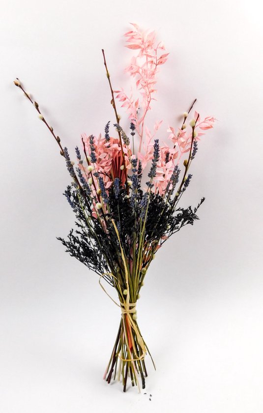 Droogbloemen boeket - Boeket Romantic lavendel roze - 55 cm - Decoratie boeket - Boho FLWRS