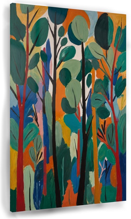 Bos Henri Matisse stijl schilderij - Henri Matisse schilderij - Schilderij bomen - Wanddecoratie industrieel - Acrylglas schilderij - Kunst aan de muur - 60 x 90 cm 5mm