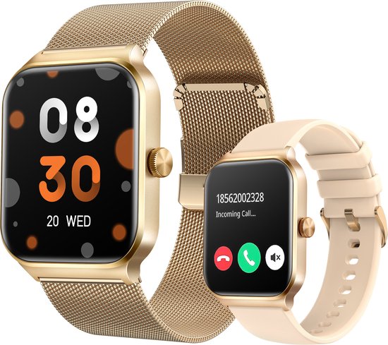 Sytifro Smartwatch Dames en Heren, Smartwatches met bluetooth - 1.96in HD Touchscreen Horloge - Bluetooth 5.2 Sporthorloges - Stappenteller - Bloeddrukmeter - Slaaptracking - Sportpolsband Compatibel met iOS en Android