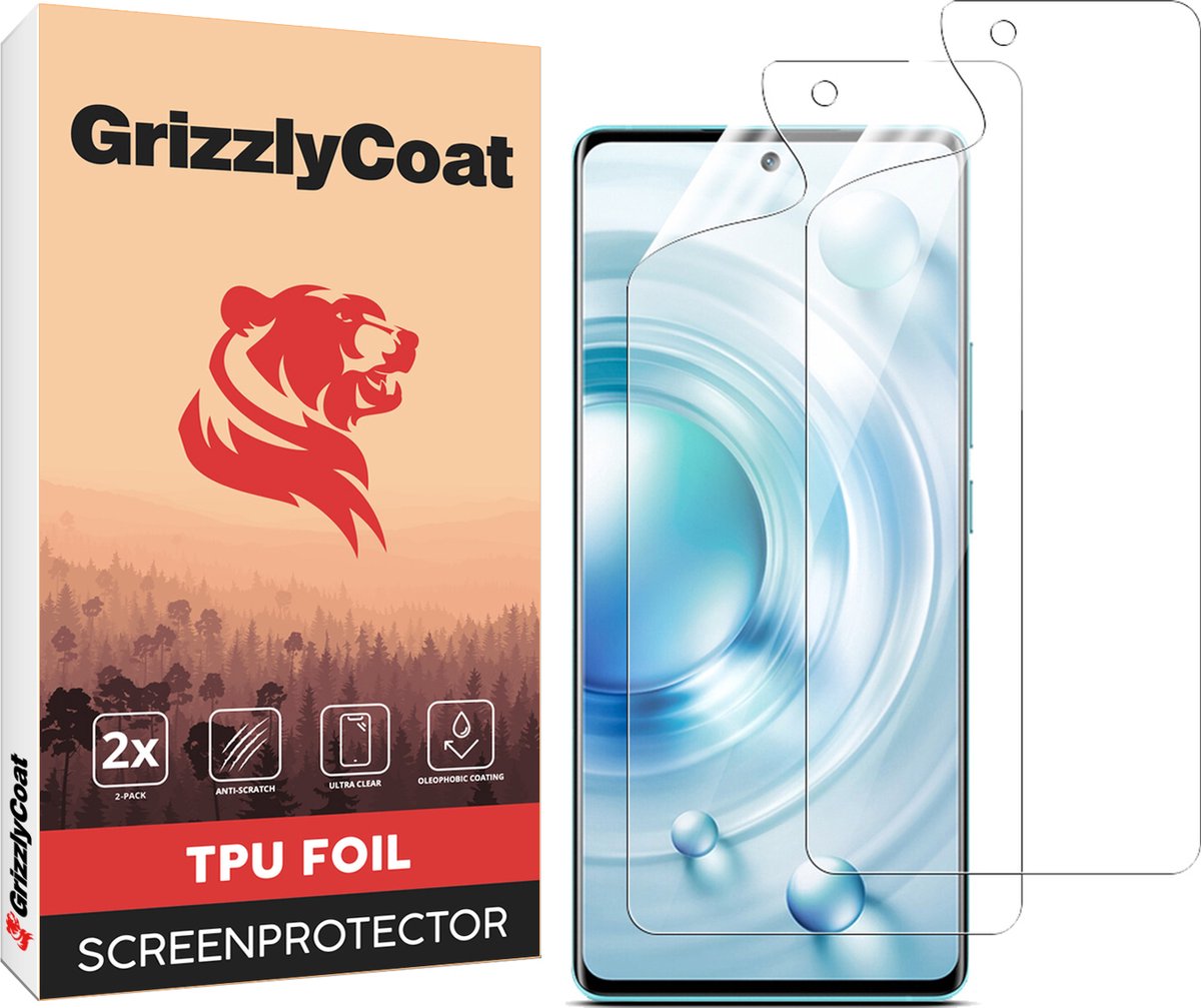GrizzlyCoat Screenprotector geschikt voor Vivo X80 Pro Hydrogel TPU | GrizzlyCoat Screenprotector - Case Friendly + Installatie Frame (2-Pack)