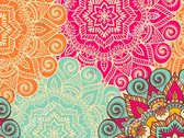 Vloerkleed vinyl | Mandala roze/oranje | 140x195 cm | Onze materialen zijn PVC vrij en hygienisch