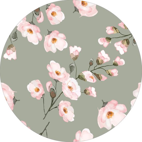 Vloerkleed vinyl rond | Blossom | 140 cm Rond | Onze materialen zijn PVC vrij en hygienisch