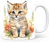 Mok met Pampas Kat Beker voor koffie of tas voor thee, cadeau voor dierenliefhebbers, moeder, vader, collega, vriend, vriendin, kantoor