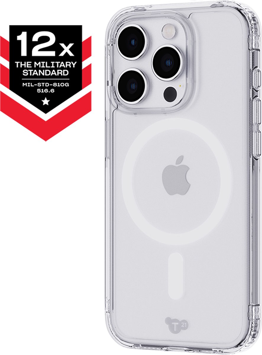Tech21 Evo Clear - iPhone 15 Pro hoesje - Schokbestendig telefoonhoesje - Geschikt voor MagSafe - Transparent - 3,6 meter valbestendig