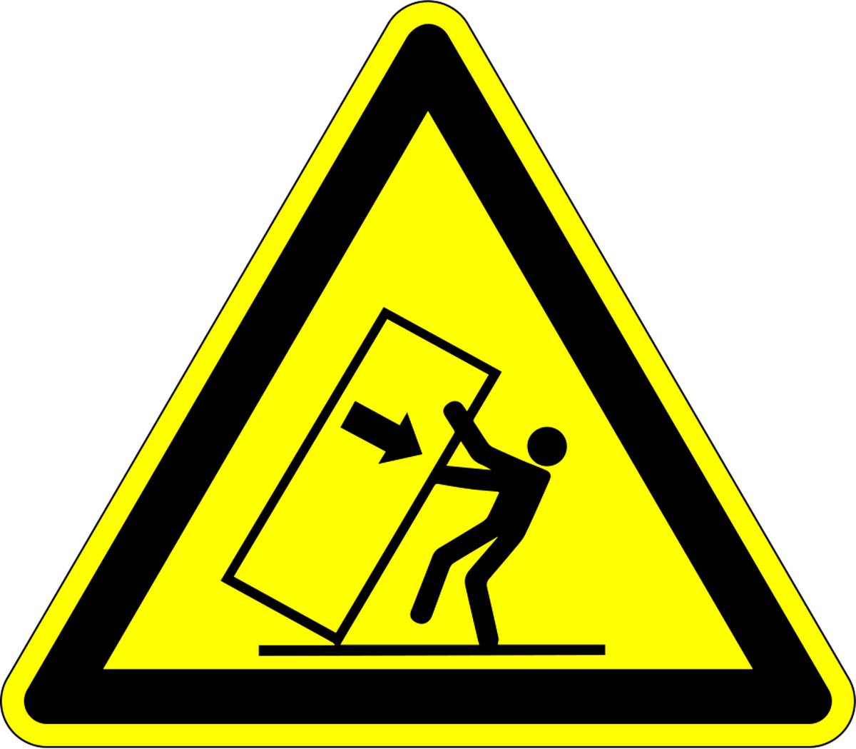 Kantelgevaar sticker 400 mm
