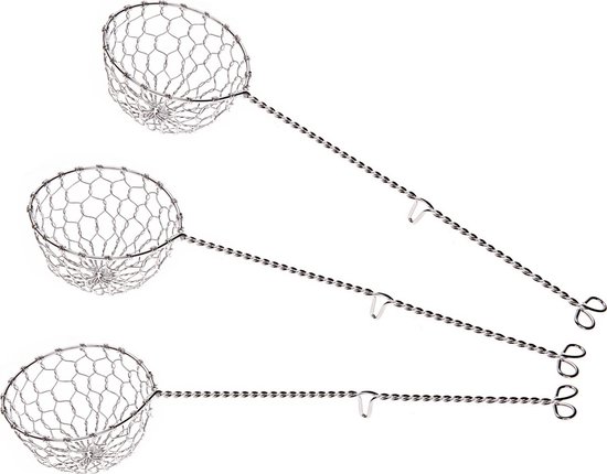 Foto: Bondoo fondue netjes 3 stuks fondue zeef fondue mandjes fondueaccessoire chinese fondue fondue net fonduevorkjes 23 5cm fondue netjes voor vis vlees en groente