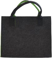 Boodschappentas Vilt - Grijs / Groen - 35 x 20 x 28 cm - Vilten tas - Stevige tas - Goodiebag - Shopper - Handtas