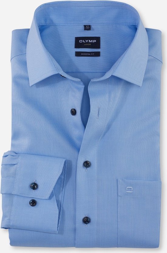 OLYMP - Chemise Luxor manches Extra longues bleu clair - Homme - Taille 42 - Coupe moderne