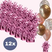 Helium ballon gewicht Baby roze 12 stuks