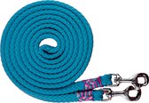 Teugels met gevlochten afwerking turquoise/wit/roze maat shet/pony (2,50 meter) | roze, blauw, sturen, touwproducten, paard