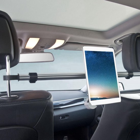 Support de tablette - Appui-tête de voiture - Support de tablette pour siège arrière de voiture - Universel - Extensible - 7 à 10,5 pouces - Aluminium