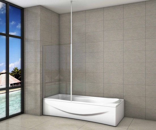 FORM&STYLE Badwand DRENA helder glas 112 x 140 cm zwart kopen