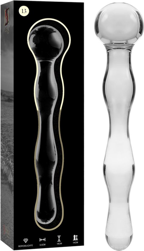 NEBULA SERIES BY IBIZA - MODEL 13 DILDO BOROSILICATE GLASS 18 X 3.5 CM CLEAR | GLAS DILDO | FANTASY DILDO | ANALE DILDO | SEX TOYS VOOR KOPPELS | SEX TOYS VOOR MANNEN | SEX TOYS VOOR VROUWEN