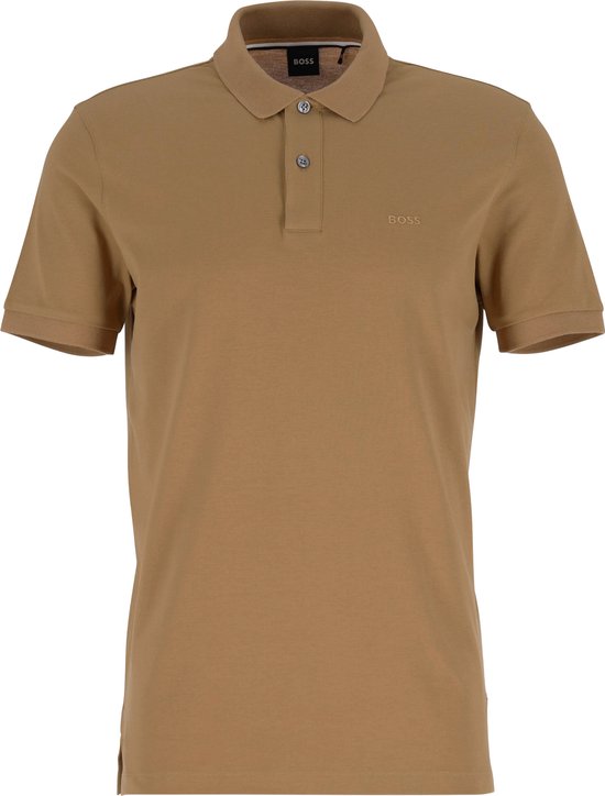 BOSS Pallas regular fit polo - pique - bruin - Maat: M