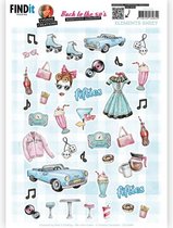 Cutting Sheet - Yvonne Creations - Back to the fifties - Small Elements A 10 stuks