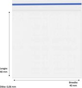 500x Gripzakjes 40 x 40mm 60 micron blauw - Ziplock Bag Blue – Uitdeelzakjes