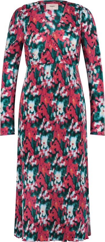 Freebird Jurk Astrid Jer Floral Plis Pes 24 1 Floral Green Dames Maat - S